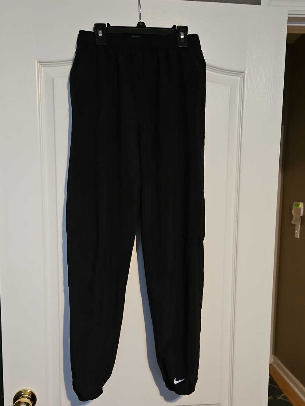 Nike Black Men's Track Joggers with White Swoosh